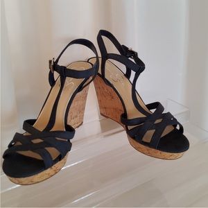 Jessica Simpson - Denim & Cork Wedge  Size 10